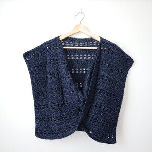 Handmade Crochet Wrap Sweater | M